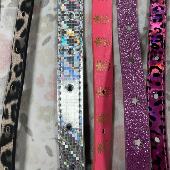 Set of 5 Fun Belts - Girl's - Variety of patterns & colors - Picture 2 of 4